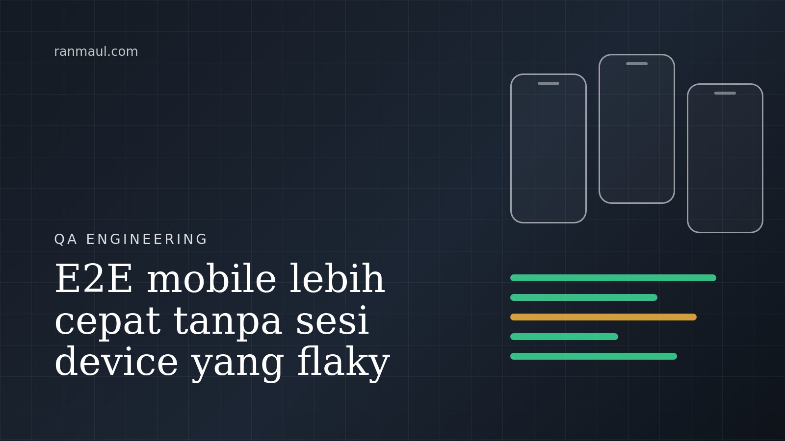 Pipeline pengujian mobile dan stabilitas sesi